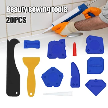 

20Pcs/set Caulking Tool Kit with Silicone Scraper Caulk Remover Nozzle Perfect for Bathroom Kitchen Floor Corner TP899