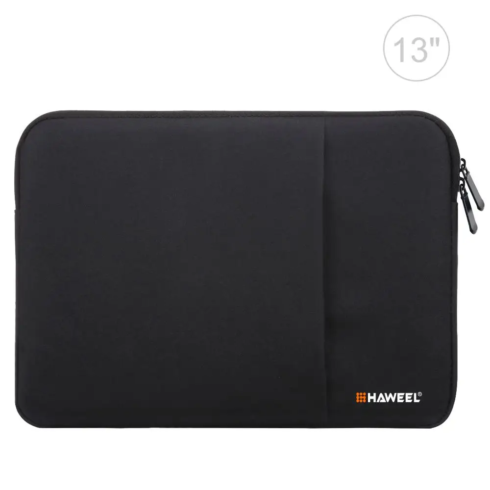 HAWEEL13 дюймов Чехол для ноутбука на молнии портфель сумка для переноски, для Macbook, samsung, lenovo, sony, планшеты сумка для ноутбука - Цвет: Black