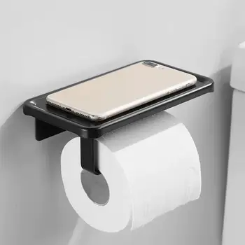 

Aluminum Paper Roll Stand Toilet Tissue Paper Holder Toilet Roll Holder Bathroom Shelf Bathroom Accessories