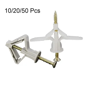 

10/20/50PCs New Plug Plastic Expansion Bolt Pipe Tube Nylon Toggle With Screws Plasterboard Wall