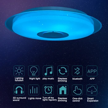 

36W 40W APP Control Bluetooth Music Modern Led Ceiling Lamp Living Room 40cm Smart Led Ceiling Light Dimmable