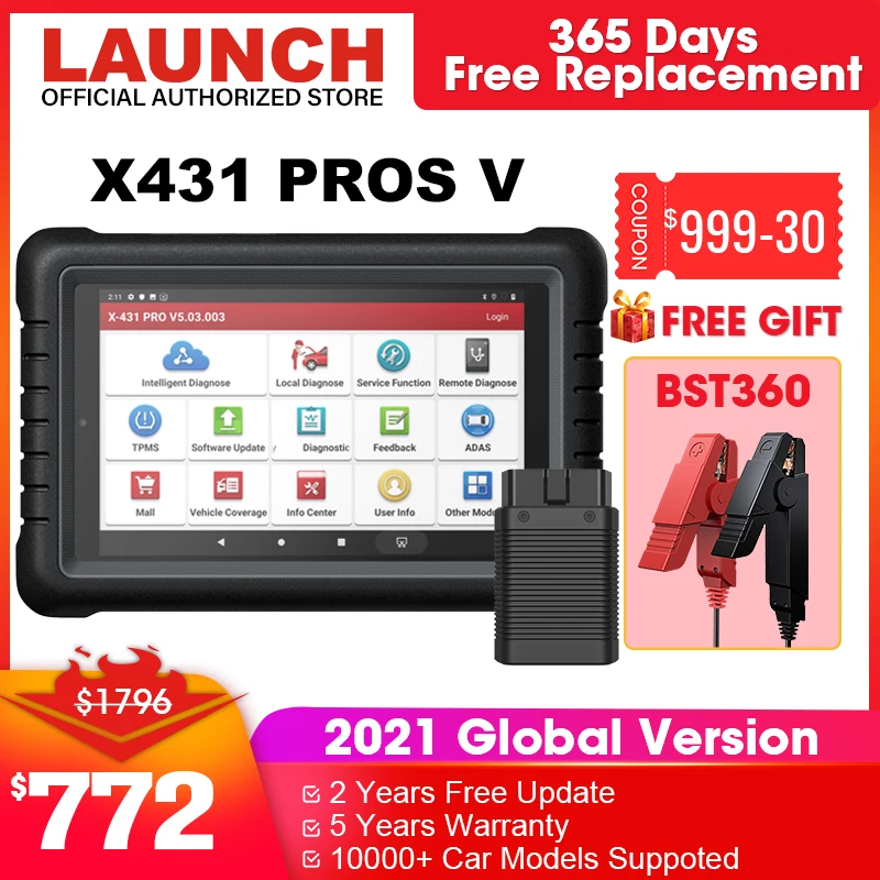 Оригинальный LAUNCH X431 PROS V OBD2 сканер диагностический автомобильные Инструменты OBDII