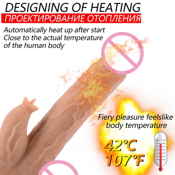 Telescopic Tongue Lick Penis with Wired Remote Control Heating Big Dildo Vibrator with Suction Cup G-spot Clitoral Stimulator 6