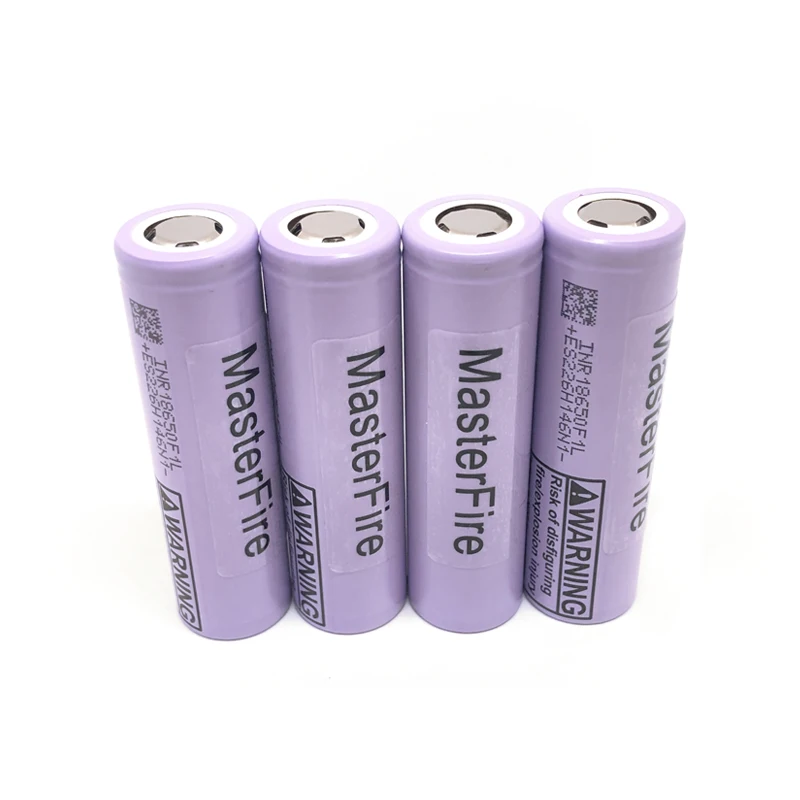 

MasterFire 4pcs/lot Genuine INR18650F1L 18650 3.6V 3350mAh F1L battery rechargeable lithium batteries cell maximum 5A discharge