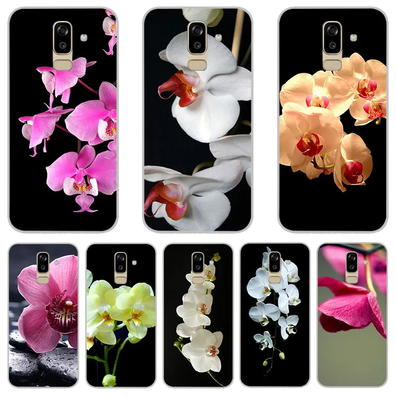 Orchid flower Matte Silicone Cases For Samsung galaxy J3 J5 J7 A3 A5 A7 2016 2017 TPU Phone Case back Cover |