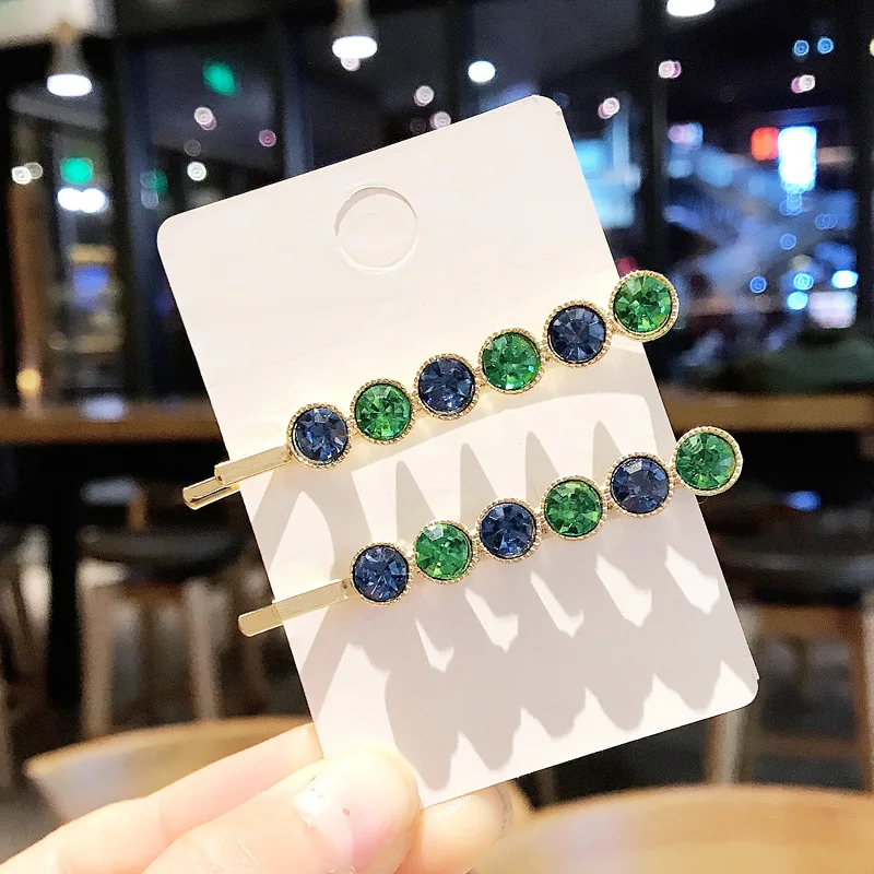 

Women Elegant Colorful Crystal Shining Barrettes Hair Clips Headwear Hair Holder Hairpins Beautiful Headbands Hair Accessori