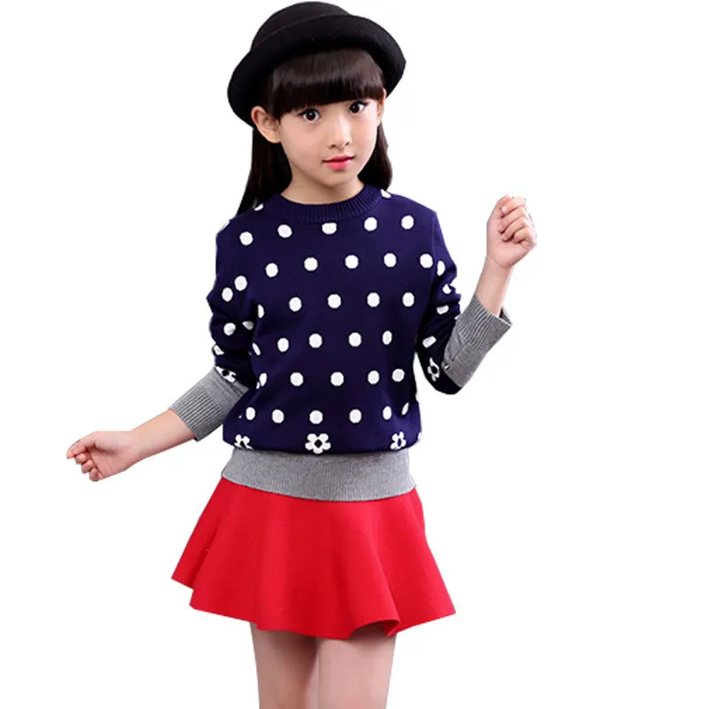 Осень зима 2018 хлопковый свитер топ для девочек пуловер маленьких детей