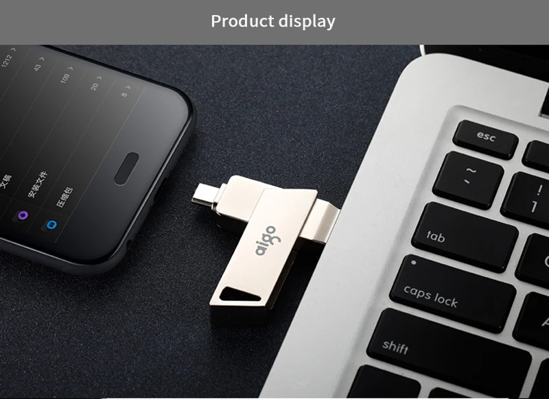 Aigo usb 3,0 OTG memoria usb 360 ° поворотная ручка-накопитель высокоскоростная память usb Тип C Флешка для Android Металл 32GB flash usb
