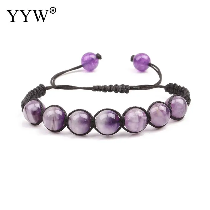 Unisex Gem Stone Bracelets Nylon Cord Chain Natural Adjustable Fashion Couple Wristband Classical Women Men Ornaments | Украшения и