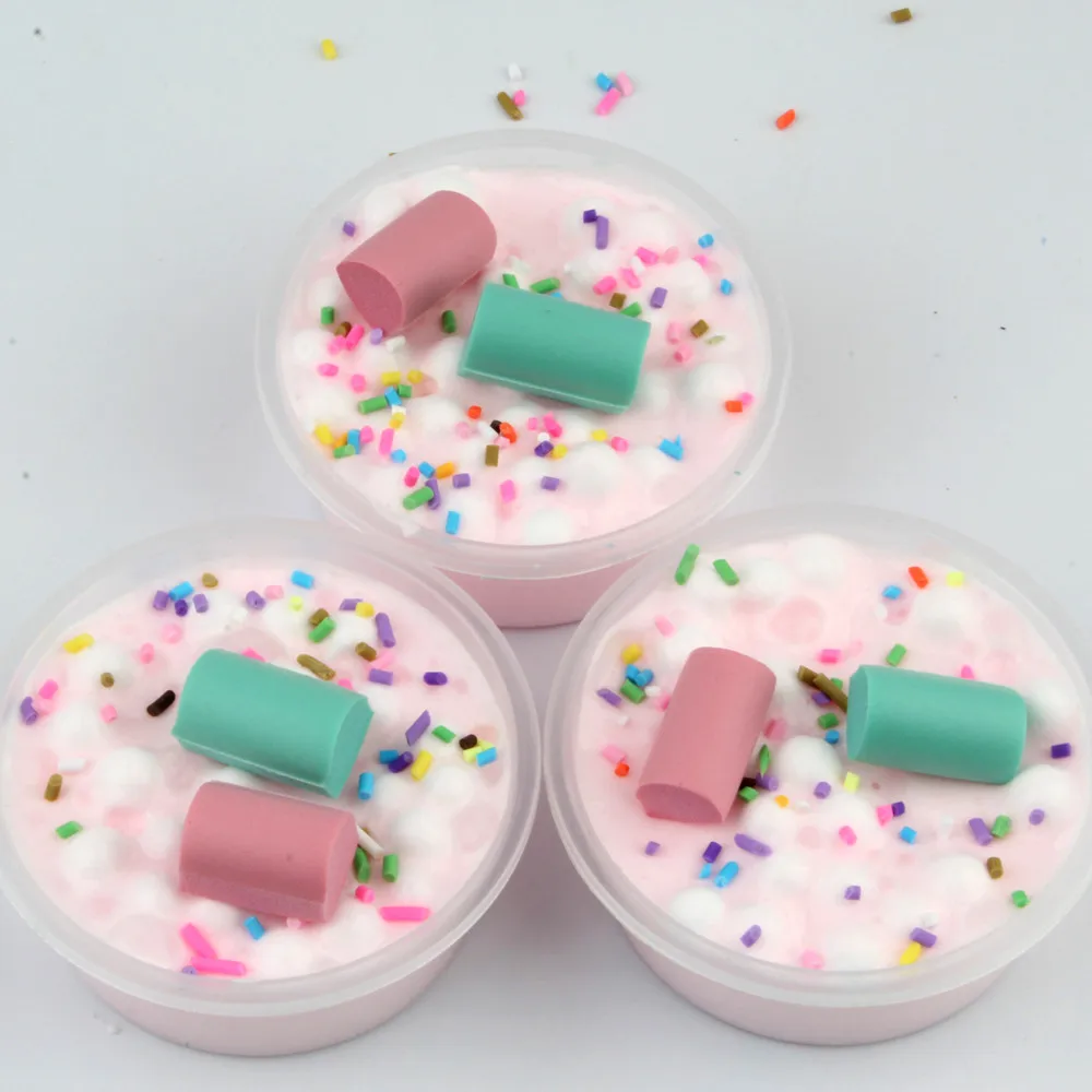 DIY градиент Цвет вспенивания глины с оболочкой аксессуары Slime Детский пластилин игрушка смешивания Цвет Фул грязь DIY фрукты игрушки Bubble подарок T814
