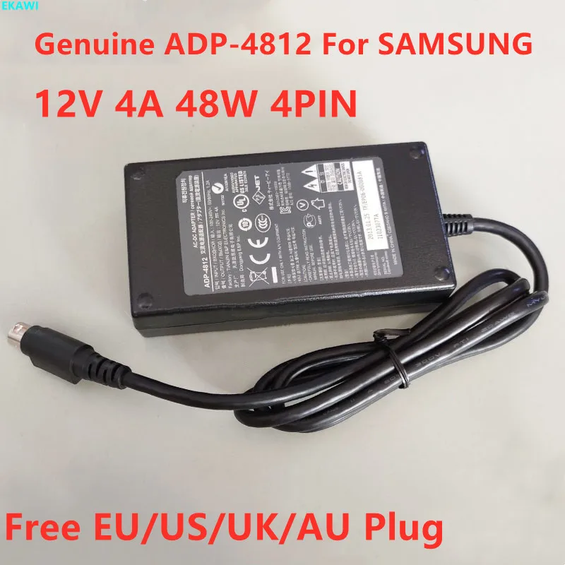 4-Pin AC Adapter for Samsung ADP-4812 DVR Power Supply Cord Charger PSU Mains 