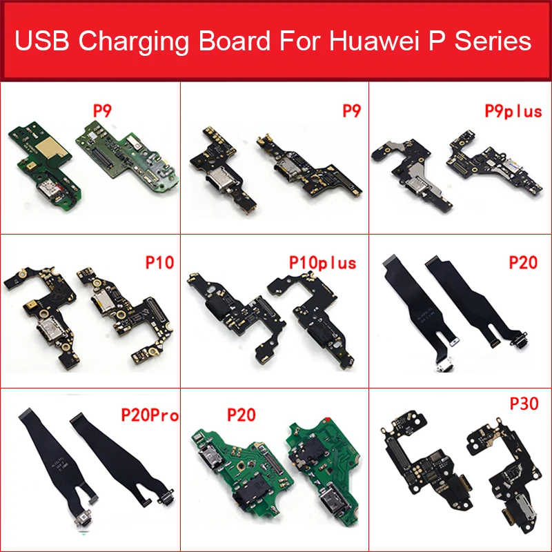 

USB Charger Board For Huawei P8 P9 P10 P20 P30 Lite PLUS 2017 P20 PRO Mini Charging Port Dock Connector Flex Cable Tested Good