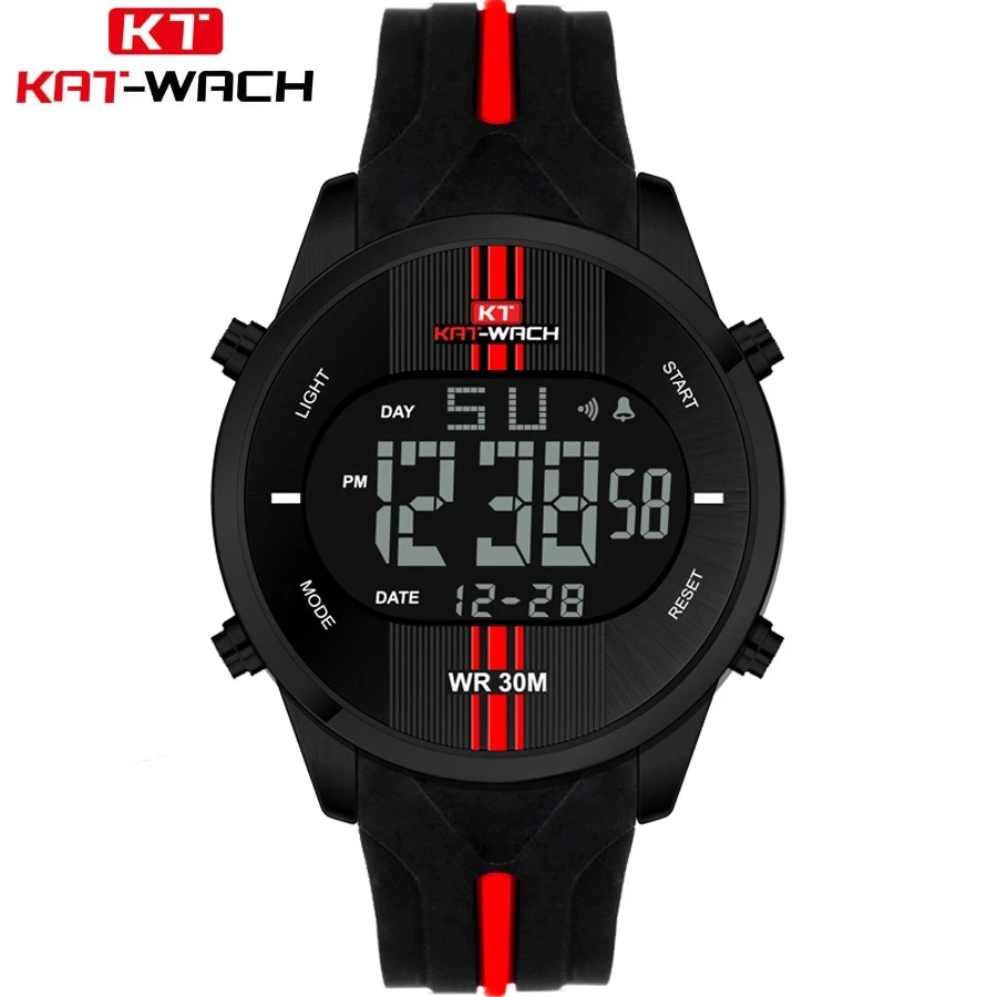 2021 New Men's Men Outdoor Sports Electronic Chronograph Watch Big Dial Digital 30M waterproof Digital LED Wrist Watches 716 