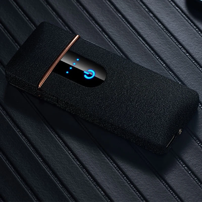 Ультратонкая металлическая сенсорная usb зарядка ветрозащитная Зажигалка для