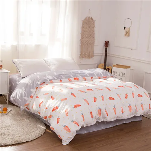 carrot RU Семейные одеяла, крышка 150*200 см, одноразмерный матрас, домашний текстиль, постельное белье с геометрическим рисунком, пододеяльник с серыми звездами, пододеяльник, 1 шт - Цвет: carrot