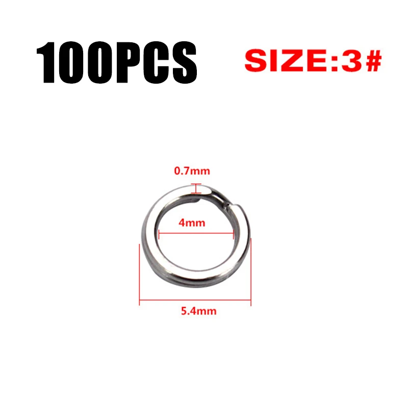 

Set Fishing connectors Stainless Steel Split Ring Tackle Lures Snap Swivel