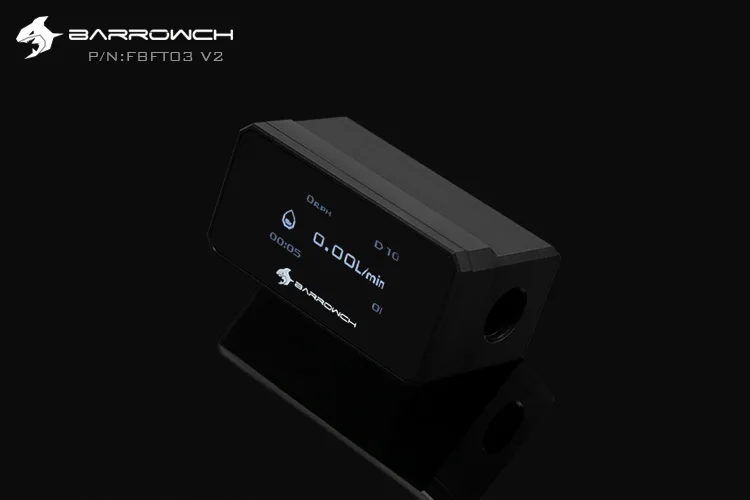 Barrowch цифровой дисплей водяного охлаждения OLED G1/4 Женская резьба алюминиевый сплав панель+ помпон тела расходомер FBFT03 V2