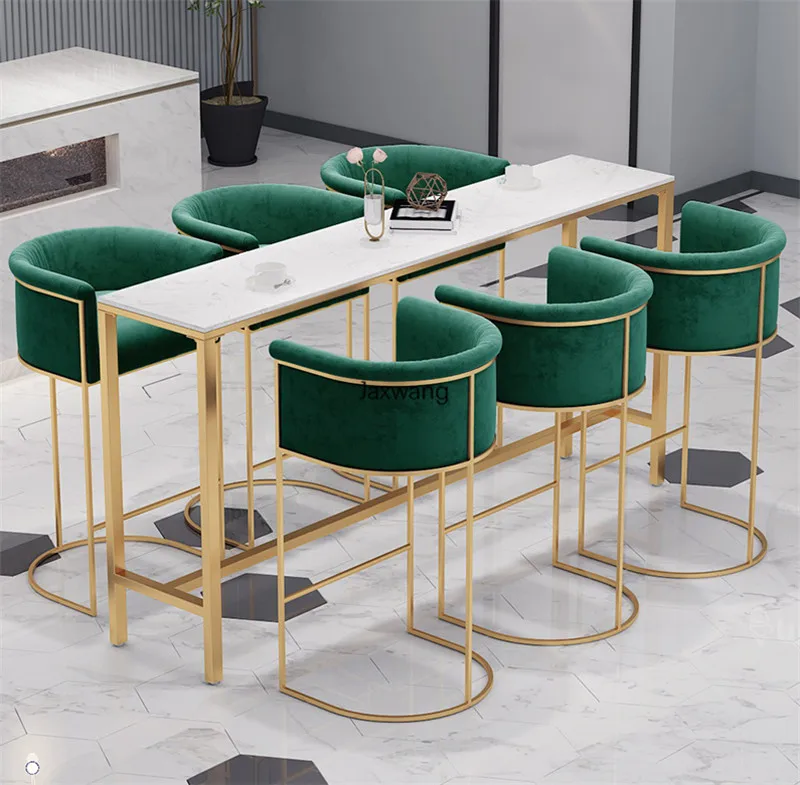 Nordic Bar Chairs Customized Simple Luxury Stool Iron High Backrest Front Desk Chair Home Feet |
