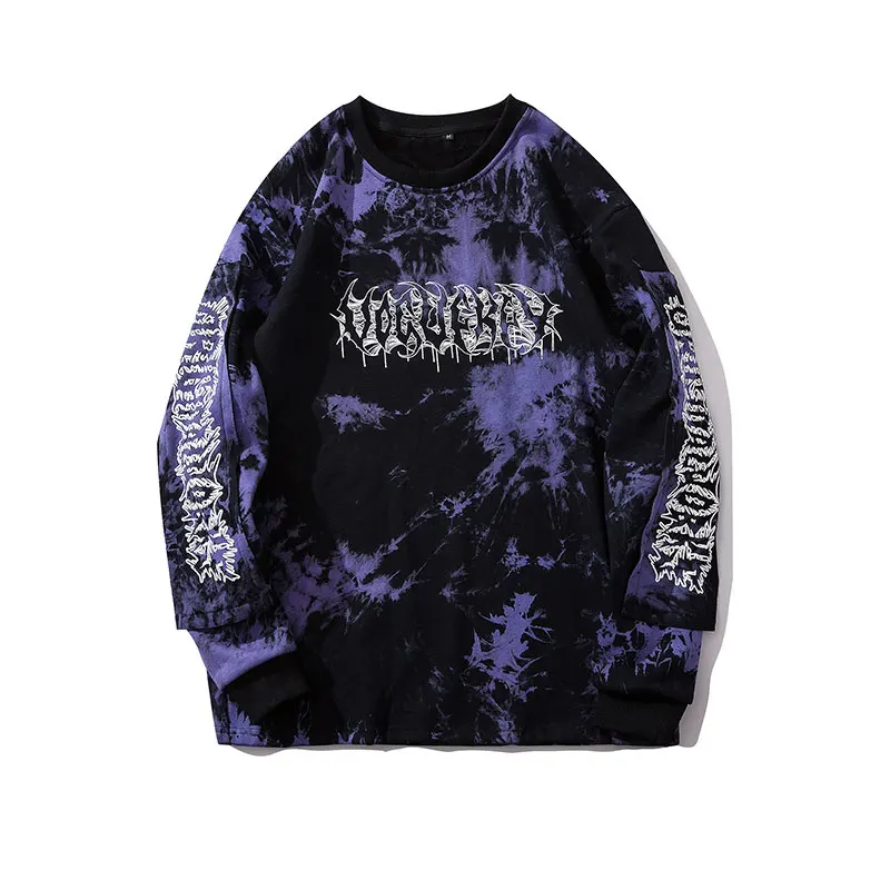 Blue GONTHWID хип-хоп флисовые толстовки с принтом Tie Dye толстовки уличная Мужская хип-хоп Повседневный пуловер в стиле панк рок Модные топы для мужчин - Цвет: Blue