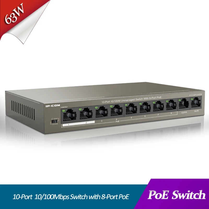 QLPP PoE Switch 9 Port Desktop Fast Ethernet Switch with 8 Port PoE LAN ethernet hub rj45 One-Key VLAN 802.3af/at PoE Ethernet Switch QLPP PoE Switch 9 Port Desktop Fast Ethernet Switch with 8 Port PoE LAN ethernet hub rj45 One-Key VLAN 802.3af/at PoE Ethernet Switch