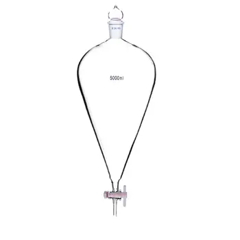 

5000ml 24/40 Glass Separatory Funnel 5L Pyriform Dropping Straight Tip Tube,PTFE Stopcock