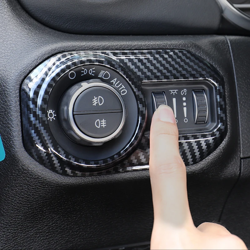 

Interior Modification Headlight-switch Headlight-adjustment Knob Frame Decoration Sticker Suitable for Jeep 18-21 Wrangler