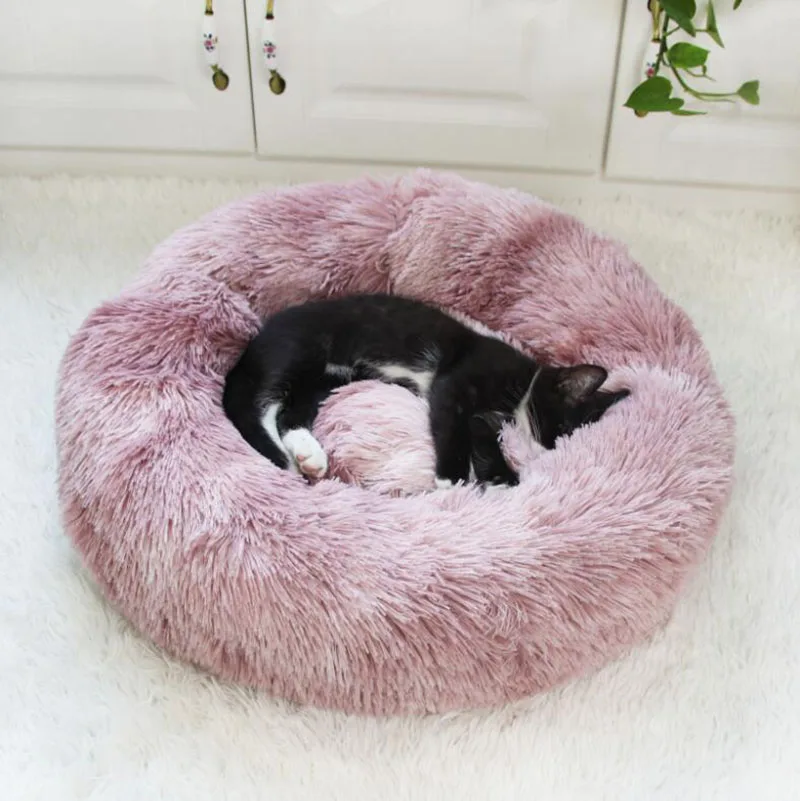 gato, sofá-cama super macio, colorido, redondo, lavável, pet fornecimentos