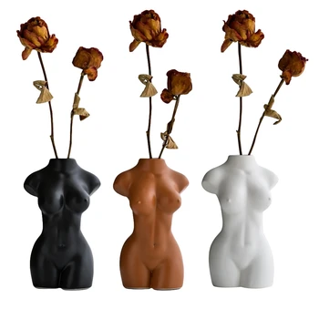 

Body Art Design Flower Vase Nude Female Sculpture Flower Vase Creative Hobby Vase Planting Machine Home Accessories Ornamental