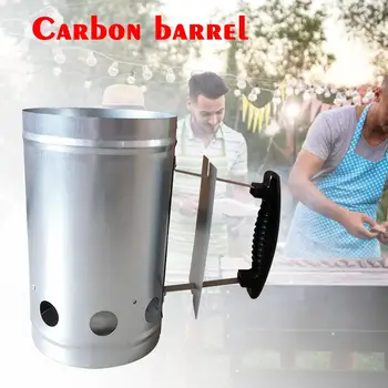 

Galvanized Sheet Chimney Starter Handled Camping Charcoal Fireplace Ignition Starter Fire Stove Bucket BBQ Tool