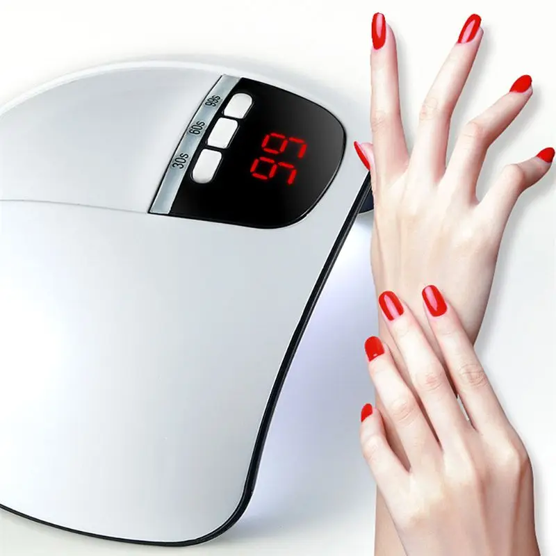45W Nail Lamp Double Light Source Intelligent Induction Phototherapy Lamps Painless Speed Hot Nails Oil Glue Dryer 27RC