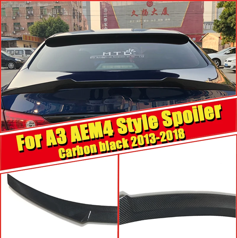 Для Audi A3 A3Q седан duckbill задний спойлер M4 Стиль высокий удар углеродного волокна черный задний багажник крышка загрузки губы крыло спойлер 2013
