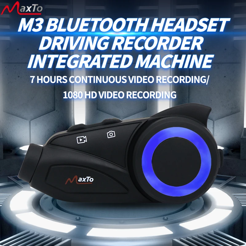 Мотоциклетный шлем Maxto M3 Водонепроницаемая Bluetooth-гарнитура для вождения 6 HD-видео