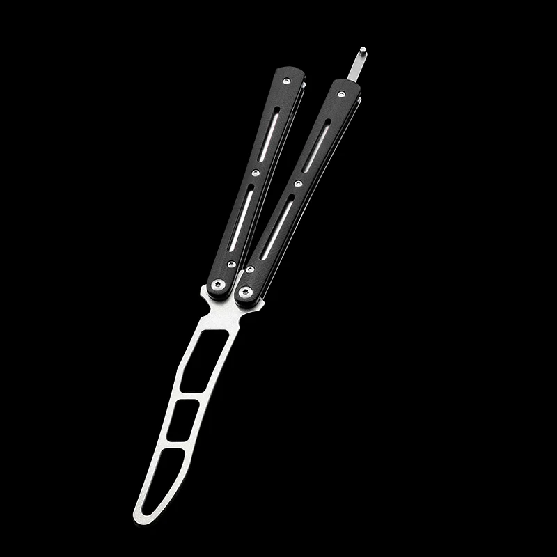 Black 3 Holes Дропшиппинг складной нож бабочка шарикоподшипник тренировочный нож G10 Ручка игровой инструмент нож складной бабочка в ноже тупой инструмент - Цвет: Black 3 Holes