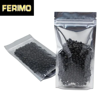

10*15cm 100Pcs/ Lot Stand Up Aluminum Foil Clear Package Pouch For Food Sugar Storage Doypack Zip Lock Mylar Heat Seal Pack Bag