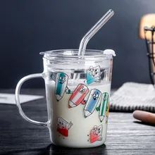 Ежедневное использование прозрачная чашка с простой соломенной кружкой двойной слой стеклянная чашка напиток подарки DIN889