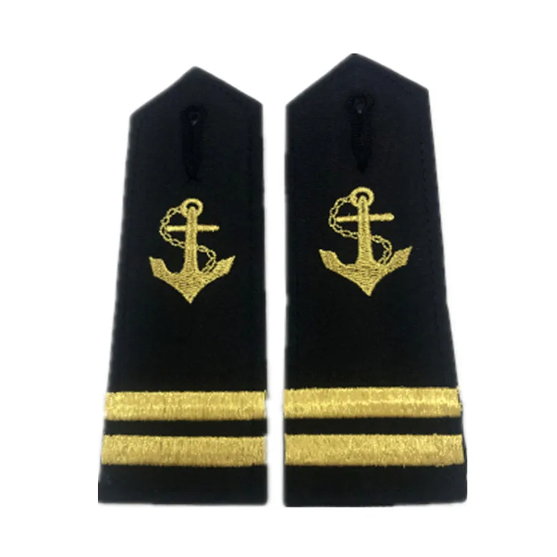 Navy Epaulette Shoulder Board Hard Maritime Shoulder Board Strap Sailors Anchor Paddle Wheels Captain Epaulettes Rudder Propeller For Uniform Decoration
