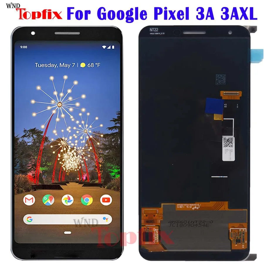 100% протестированный ЖК-экран Google Pixel 3A XL сенсорный дигитайзер в сборе Замена для