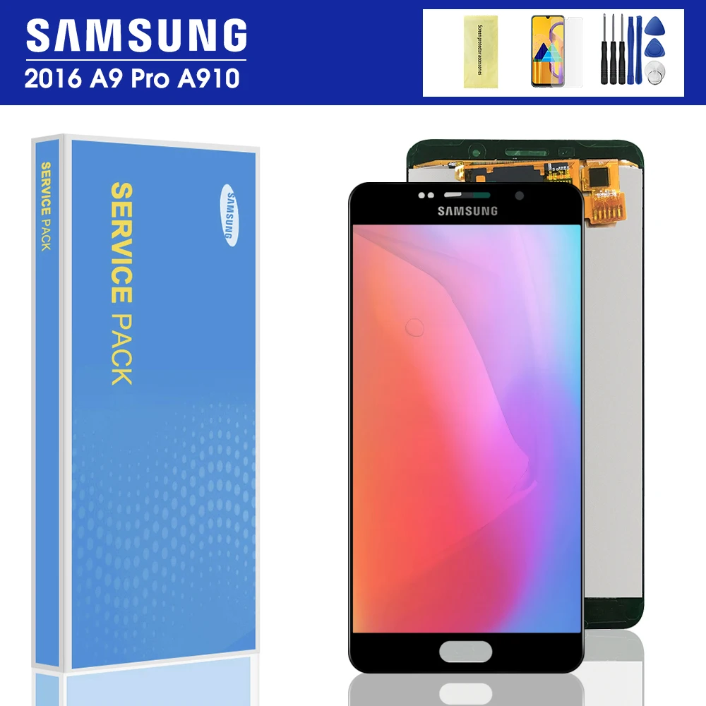 100% протестированный ЖК-дисплей A910 для SAMSUNG GALAXY A9 Pro Lcd 2016 A9100 A910F/DS дисплей сенсорный