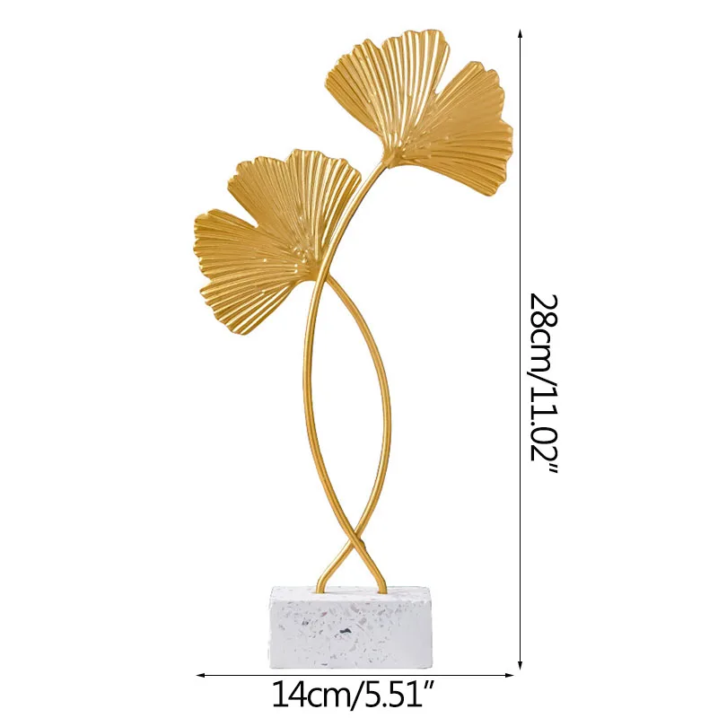 Nordic Luxury Gold Ginkgo Biloba Leaves Figurine Metal Plant Sculpture Room Decor Fengshui Ornament Home Decoration Accessories Nordic Luxury Gold Ginkgo Biloba Leaves Figurine Metal Plant Sculpture Room Decor Fengshui Ornament Home Decoration Accessories
