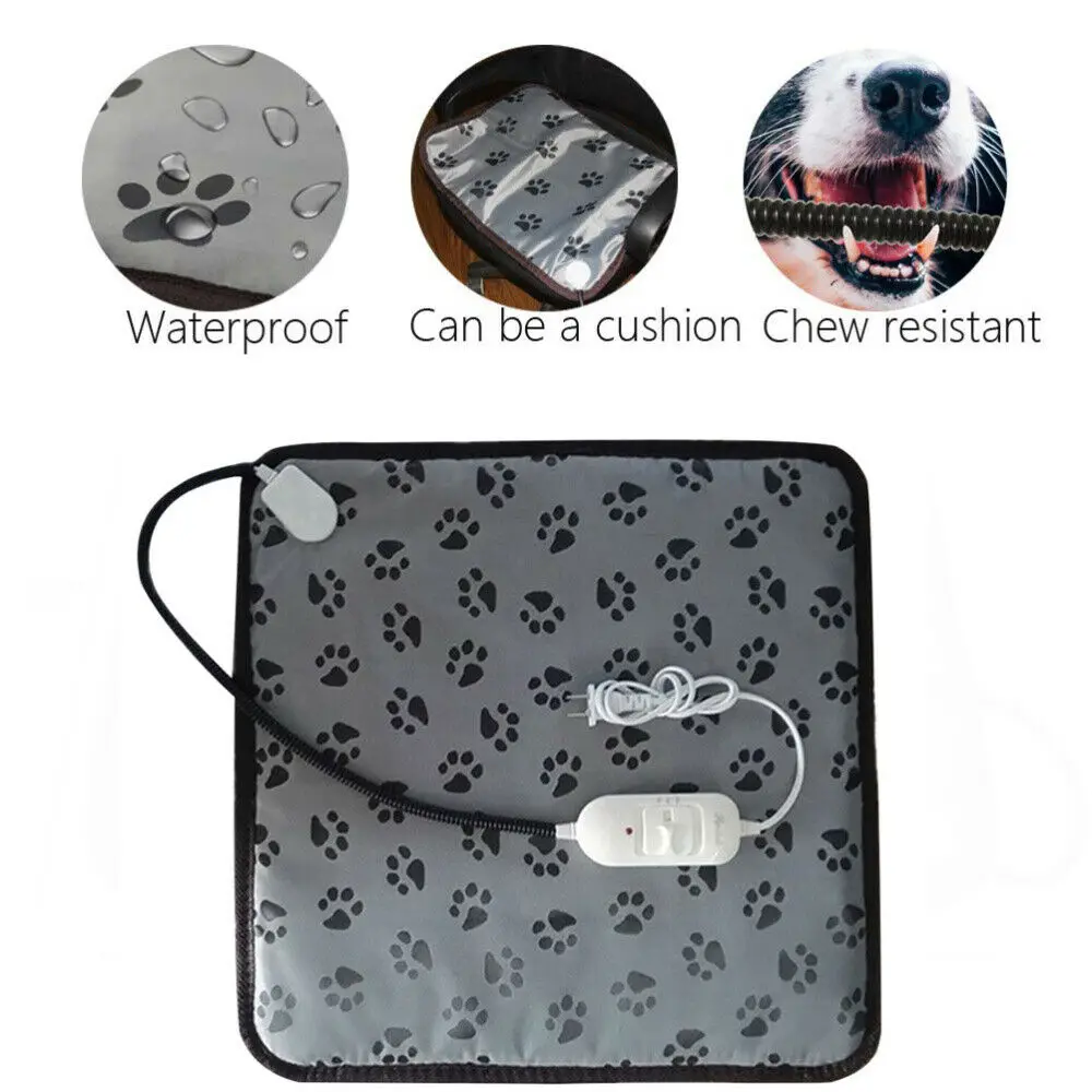 Waterproof Pet Electric Heating Pad Mat Cushion Heated Pad Bed Puppy Pet Dog Cat Winter Warm Carpet