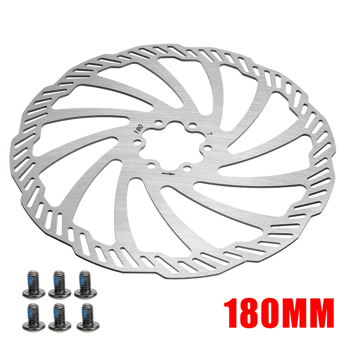 180mm Новое поступление велосипед тормозной ротор 120/140/160/180/203 мм Нержавеющая сталь велосипед дисковые тормозные диски+ 6 болтов для горного велосипеда дорожный велосипед - Цвет: 180mm