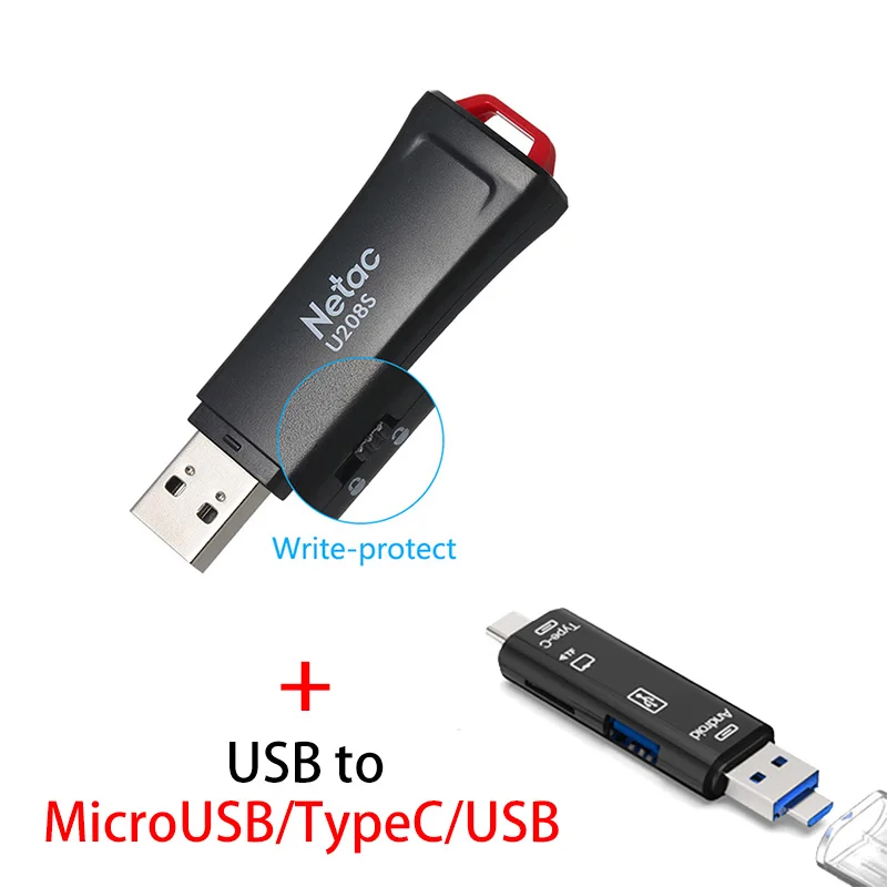 Netac USB флеш-накопитель 32 16 ГБ, защищающий от записи, зашифрованный флеш-накопитель 32 ГБ 16 ГБ, флеш-накопитель 2,0, USB флешка, диск на ключ, память для телефона - Цвет: U208S Y211