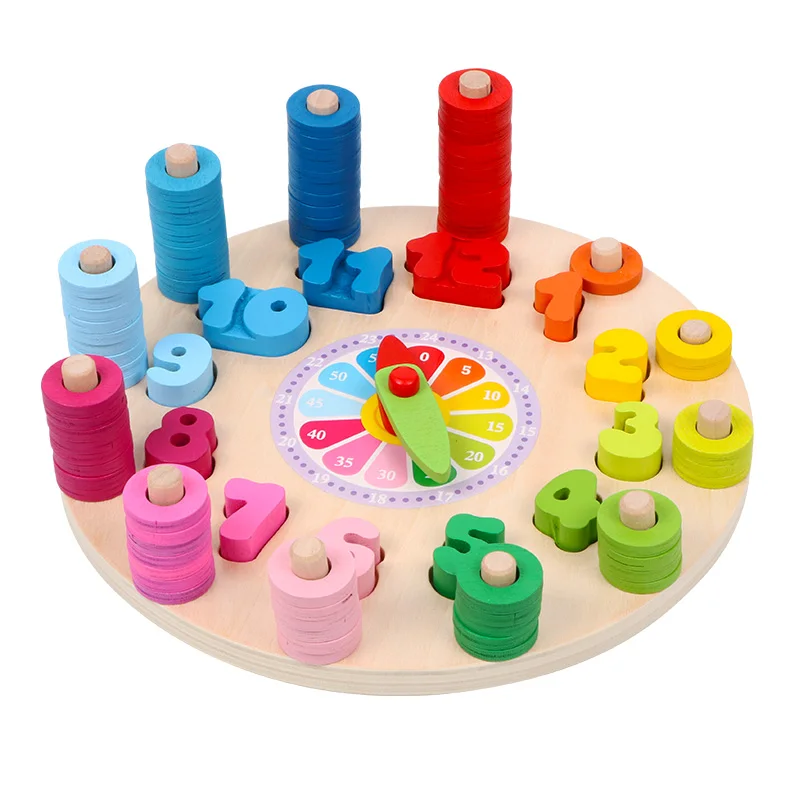  Montessori Educational Toys Digital Logarithm Clock Pairing Calculation Circle Children Wooden Earl - 4000134475662