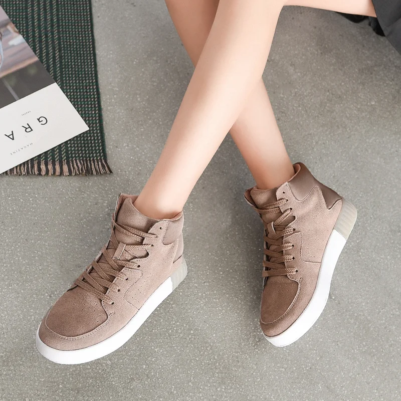 2020 Повседневная Женская обувь Модная теплая на плоской платформе Высокие