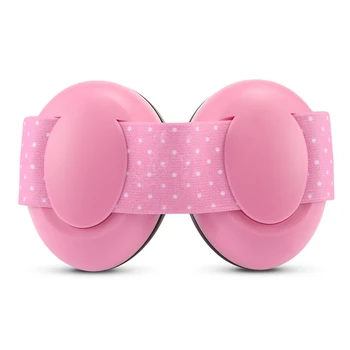 

1 Pair Baby Anti-noise Earmuffs Elastic Strap Ear Protection Baby Earmuffs Soundproof Hearing Headphone Ear Protector-Pink