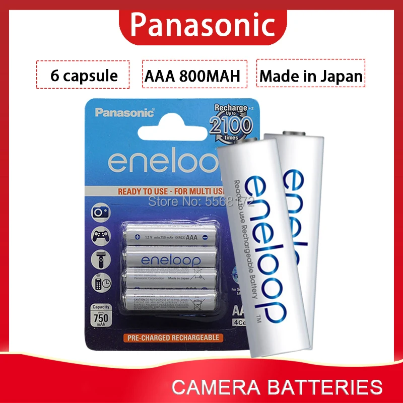 6 шт. 100% Panasonic Eneloop аккумуляторные батареи AAA 800 мАч 1 2 в Ni-MH камера Фонарик Игрушка