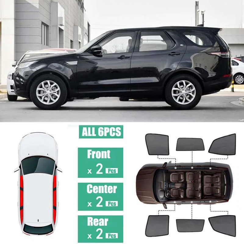 

Side Windows Magnetic Sun Shade UV Protection Ray Blocking Mesh Visor Fit For Land Rover Discovery Sport 2016-2019