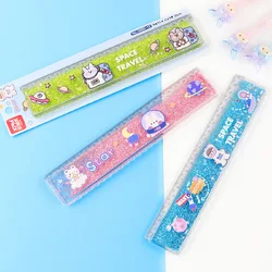 1Pc Creative Cute Cartoon Style Quicksand Ruler Optional Dream Quicksand Ruler Student School Supplies Anime Stationery