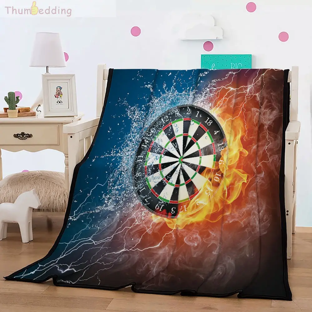 

Thumbedding Dart Board Flannel Designer Blanket for Beds 3D Sport Throw Blanket Comfortable Material Soft Touching Bedspread