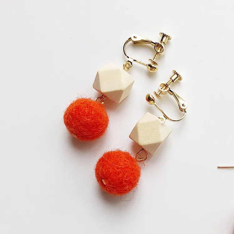 Orange Горячая Распродажа, модные подарки для девочек, вечерние свадебные серьги, геометрические простые серьги из хлопка и дерева - Окраска металла: Orange
